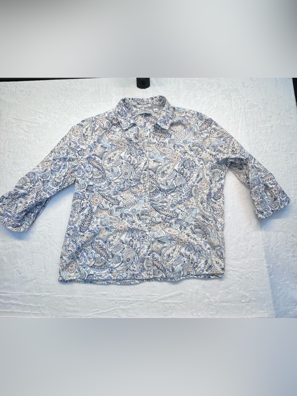 Studio Works Petite Paisley Wrinkle Free Button Up Shirt - Picture 2 of 8